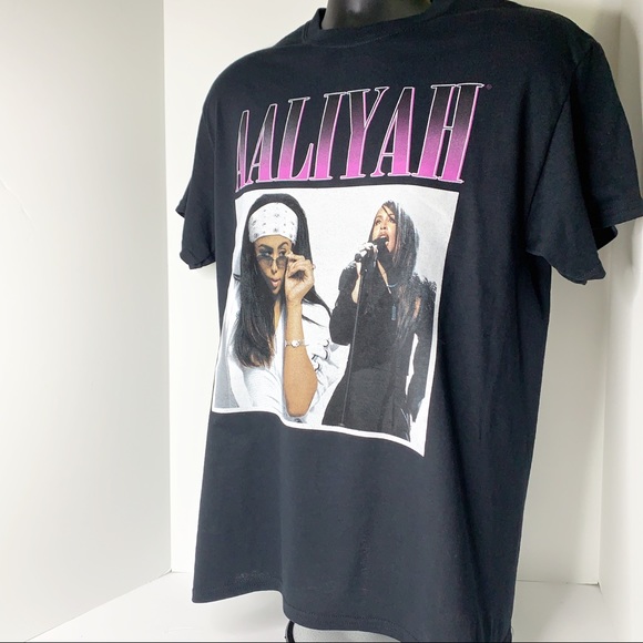 Aaliyah Black R&B Rap Hip Hop Tee T-Shirt - Picture 5 of 8